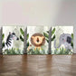 3pcs Zebra Lion Elephant in Forest Watercolor Metal Print Ready to Hang Art