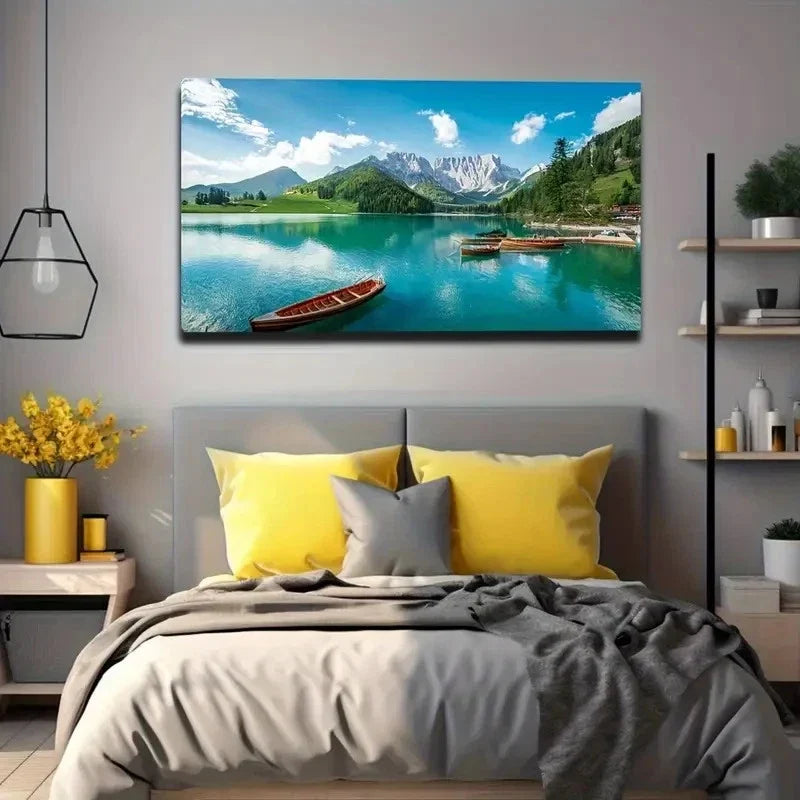 Bringing Good Luck Wall Art Canvas Office Home Room Framed 80x45cm