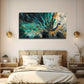 Modern Bohemian Teal Blue Gold Wall Art Canvas Office Home Room Framed 80x45cm