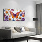 Vibrant Butterfly & Floral Wall Art Canvas Office Home Room Framed 120x60cm