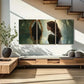 3pcs Artistic Mirror Reflection Woman Silhouette Metal Print Ready to Hang Art