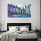 Vibrant City Street Wall Art Canvas Office Home Room Framed 80x45cm