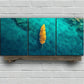 3pcs Feathers and Small Boats Metal Print Ready to Hang Art