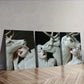 3pcs  White Deer, girl  Wall Art Set Canvas Framed 40x60cm - High Quality Print 100% Australian Made Wall Canvas Ready to Hang