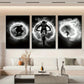 3pcs Dynamic Skateboard & Bicycle Riding Black Metal Print Ready to Hang Art