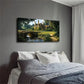 Country Manor Landscape Bridge Wall Art Canvas Office Home Room Framed 120x60cm