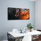Fox and Fire Modern Minimalist Wall Art Canvas Office Home Room Framed 120x60cm