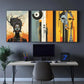 3pcs African Geometric Patterns & Modern Aesthetic Metal Print Ready to Hang Art