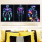 3pcs Astronauts on the Moon  Wall Art Set Canvas Framed 40x60cm - High Quality Print 100% Australian Made Wall Canvas Ready to Hang