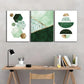 3pcs Artistic Accent Green Pattern is a Poster Metal Print Ready to Hang Art