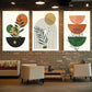 3pcs Flowers And Geometric Posters Modern Abstract Metal Print Ready to Hang Art
