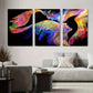 3pcs Vibrant Abstract Love Colorful Face Portrait Metal Print Ready to Hang Art