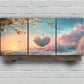 3pcs Decorative Heart Bird Sunset Clouds Metal Print Ready to Hang Art