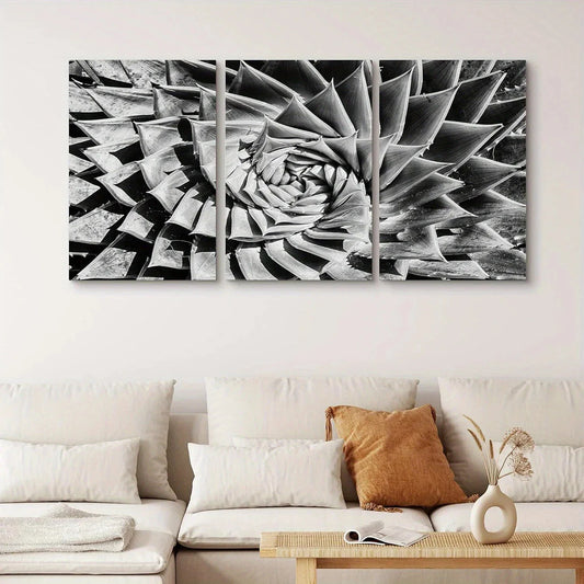 3pcs Blossoming Succulent Floral Wilderness Metal Print Ready to Hang Art