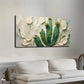 Vibrant Cactus and Floral Wall Art canvas office home room framed 120x60cm