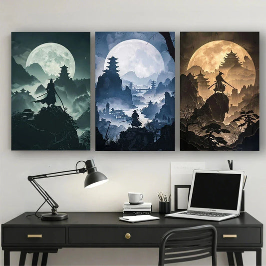 3pcs Hero Climbing Mountain Peak Metal Print Ready to Hang Art