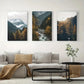 3pcs  mountain peaks and snowy mountains Metal Print Ready to Hang Art