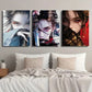 3pcs Girl Anime Swordsman Female Metal Print Ready to Hang Art