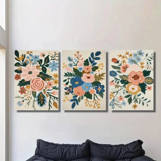 3pcsFlowers and plants, minimalism Metal Print Ready to Hang Art