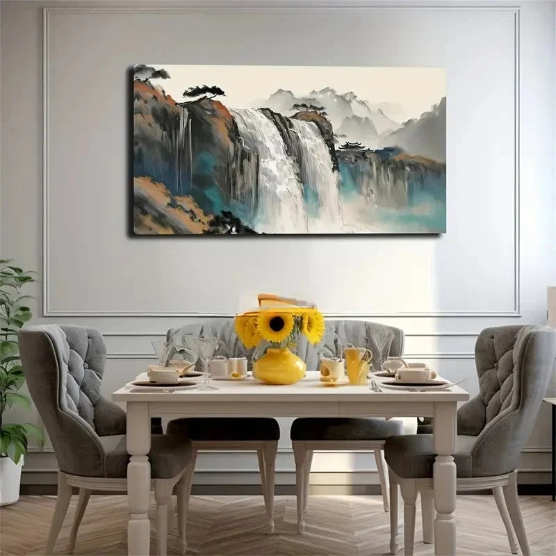 Imaginative Waterfall Wall Art Canvas Office Home Room Framed 120x60cm