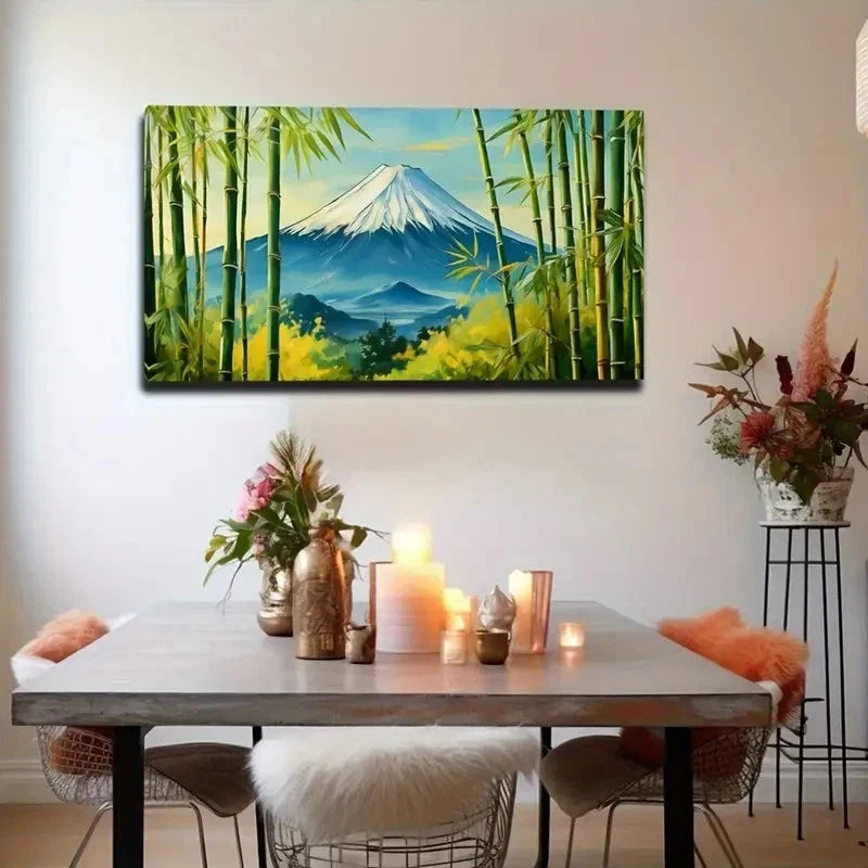 Surreal Snow Mountain Forest Wall Art cCanvas Office Home Room Framed 120x60cm