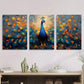 3pcs Painting Peacock Animal Metal Print Ready to Hang Art