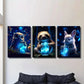 3pcs Cute cartoon animals, Magic in the forest, Metal Print Ready to Hang Art