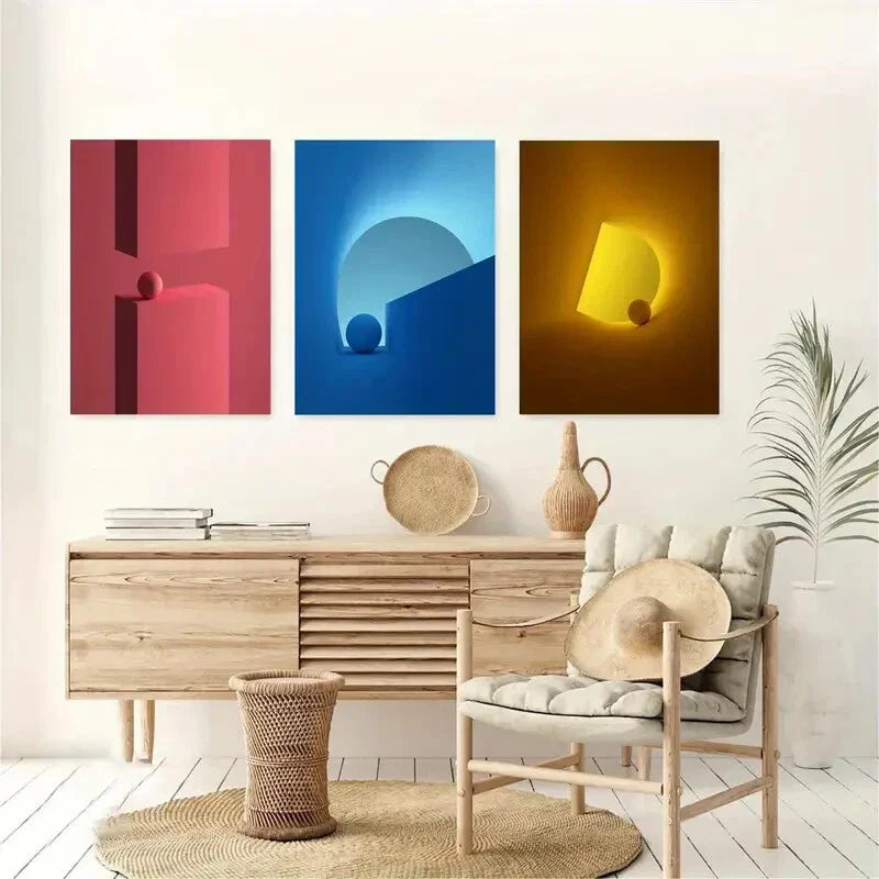 3pcs  classic modern cartoon theme Metal Print Ready to Hang Art