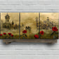3pcs Red Roses Abstract Nature Metal Print Ready to Hang Art
