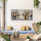Urban Skyline with Golden Hues Wall Art Canvas Office Home Room Framed 80x45cm