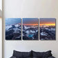 3pcs Natural Landscape with Mountains, Snow,, Metal Print Ready to Hang Art