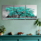 3pcs Teal and Grey Tree of Life Metal Print Ready to Hang Art