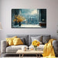 Vibrant Cityscape With Yellow Wall Art Canvas Office Home Room Framed 80x45cm