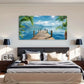 Coconut Sea View Aesthetic Wall Art Canvas Office Home Room Framed 120x60cm