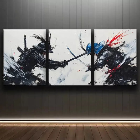 3pcs Two SamuraiArt Canvas Framed 40x60cm - High Quality Print 100% Australian Made Wall Canvas Ready to Hang