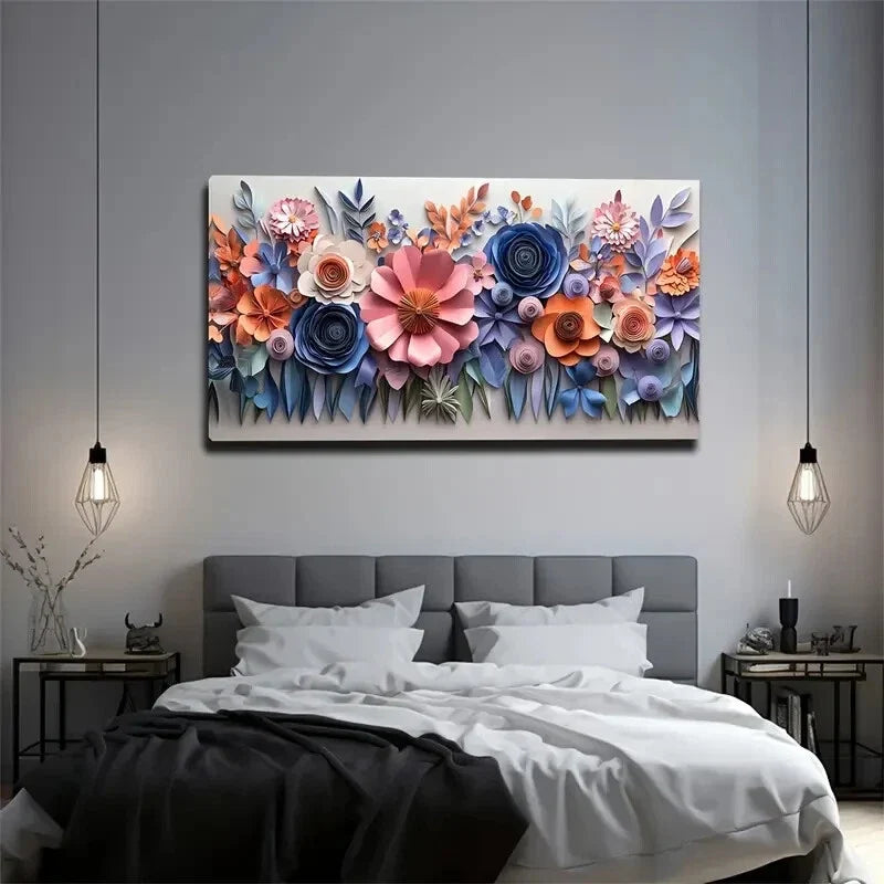 Vibrant Botanical Décor Perfect Wall Art Canvas Office Home Room Framed 120x60cm