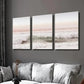 3pcs Pink Coast Sunset Ocean Scenery Wall Art Set Canvas Framed 40x60cm - High Quality Print 100% Australian Made Wall Canvas Ready to Hang