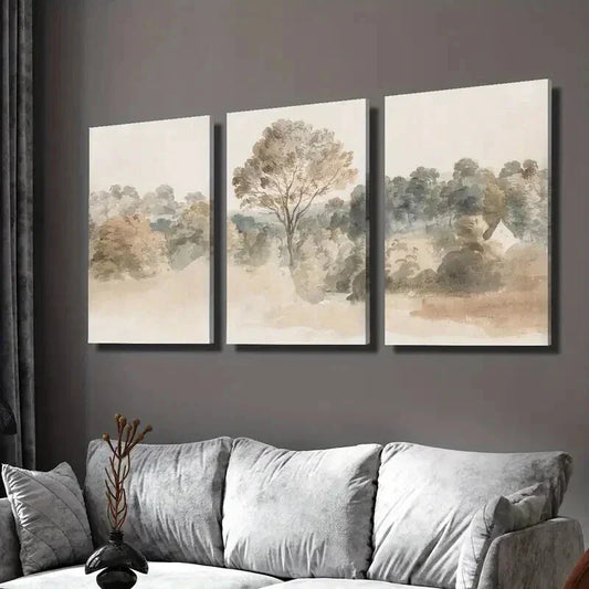 3pcs Antique Rural Nature Landscape Wall Art Set Canvas Framed 40x60cm - High Quality Print 100% Australian Made Wall Canvas Ready to Hang