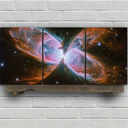 3pcs Nebula Galaxy Space Themed Metal Print Ready to Hang Art