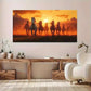 Sunset Galloping Horses wall canvas office home room framed 120x60cm
