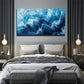 Fluid Ice Pattern In Blue Wall Art canvas office home room framed 120x60cm