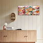 3pcs Featuring Distant Mountains and Plants Metal Print Ready to Hang Art