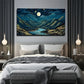 Starry Night Over Mountain Wall Art Canvas Office Home Room Framed 120x60cm