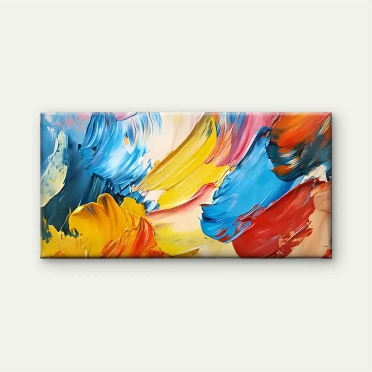 Colored Abstract Paint Colors Wall Art Canvas Office Home Room Framed 120x60cm