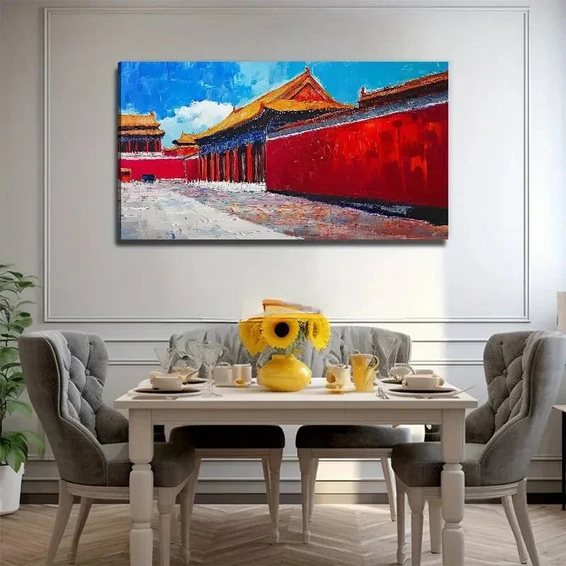 Forbidden City Perfect Wall Art Canvas Office Home Room Framed 80x45cm