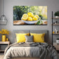 Herb Bowl Lemon Sunlit Décor Wall Art Canvas Office Home Room Framed 120x60cm