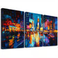 3pcs Futuristic Neon Motion Blur Decorative Wall Art Set Canvas Framed 40x60cm - High Quality Print 100% Australian Made Wall Canvas Ready to Hang