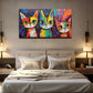 Three Funny Cats Wall Art Canvas Office Home Room Framed 80x45cm