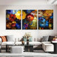 3pcs Colorful Umbrella Flower Design Perfect Wall Art Set Canvas Framed 40x60cm - High Quality Print 100% Australian Made Wall Canvas Ready to Hang