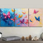 3pcs Lots of butterflies dancing Metal Print Ready to Hang Art